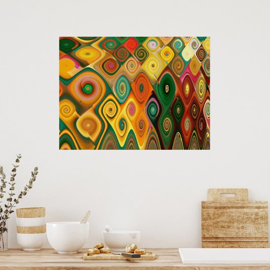 Poster Cool Cascade Art Abstrait Fractal (Cuisine)