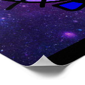 Poster Cool Cat face sur un Arrière - plan spatial (Coin)