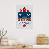 Poster cool changeur de jeu gamer salle art (Cuisine)