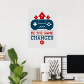 Poster cool changeur de jeu gamer salle art (Bureau à domicile)