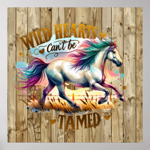 Poster Cool coeur sauvage cheval Ouest