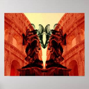 Poster Cool collage moderne de Rome historique en rouge