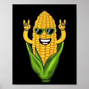 Poster Cool Corn Art Hommes Femmes Agricultrices Danser C