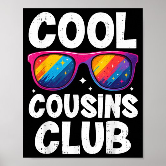 Poster Cool Cousins Club Family Matching Funny Cousin Squ (Devant)