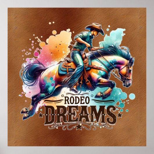 Poster Cool Cowboy Rodeo rêve (Devant)