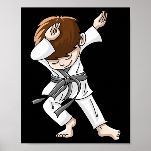 Poster Cool Dabbing Karate Boy Funny Hip-hop Judo Dancing (Devant)