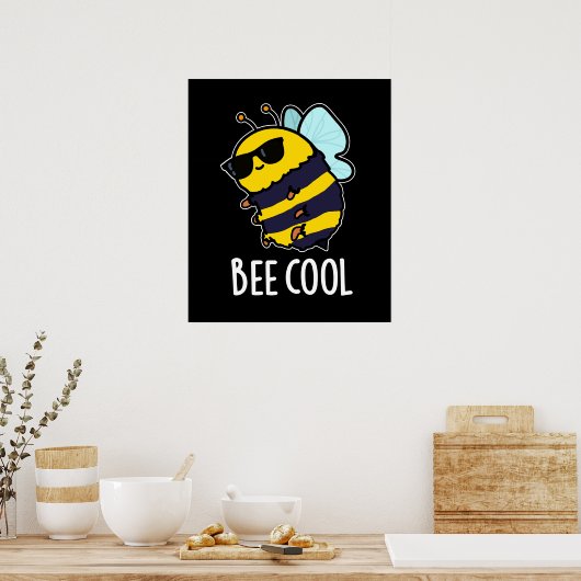 Poster Cool d'abeilles drôle Insect Bee Pun Dark BG (Cuisine)