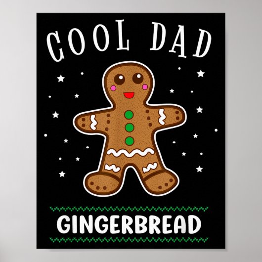 Poster Cool Dad Gingerbread Man Cookie Family Christmas P (Devant)