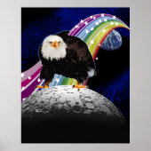 Poster Cool de cuisine Lunar Rainbow USA Eagle Moon Landi (Devant)