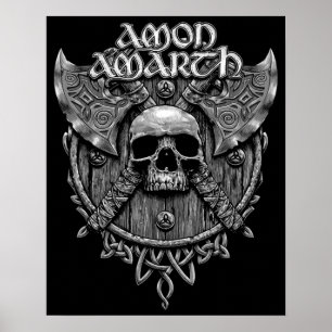 Poster Cool de design de Amon Amarth Band Rock Grey Skull