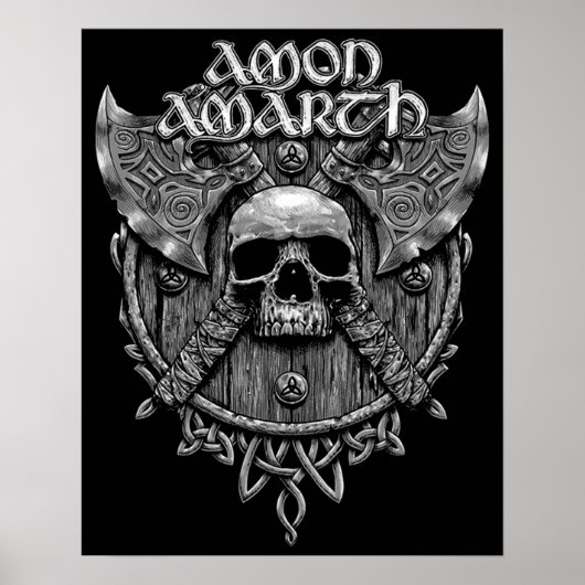 Poster Cool de design de Amon Amarth Band Rock Grey Skull (Devant)