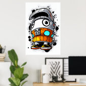 Poster Cool de dessin animé garçon robot | Art AI (Bureau à domicile)