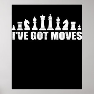 Poster Cool des jeux d'échecs pour les amateurs de déména