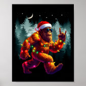 Poster Cool Devil Horns Sasquatch Holiday Lights Christma (Devant)