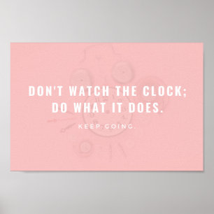Poster Cool d'horloge simple Pastel Pink