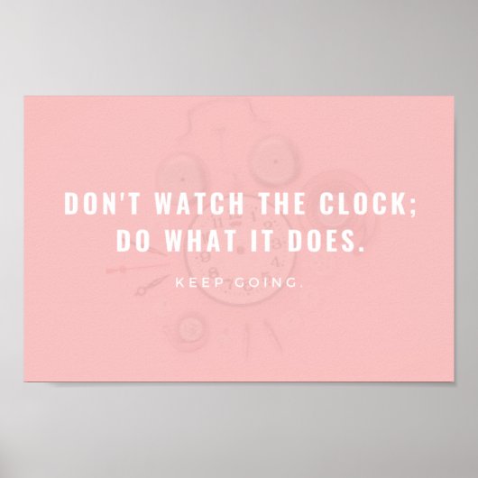 Poster Cool d'horloge simple Pastel Pink (Devant)