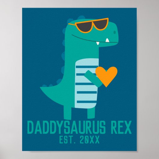 Poster Cool Dino Daddysaurus Rex New Dad Fathers Day  (Devant)