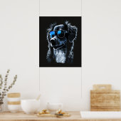 Poster cool dog wearing a pair of stylish sunglasses, (Cuisine)