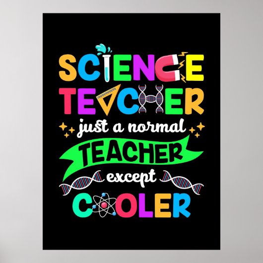 Poster Cool enseignant en sciences (Devant)