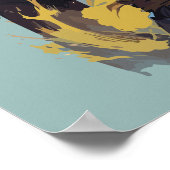 Poster Cool Feu Splash Gris Ninja Chat Guerrier (Coin)