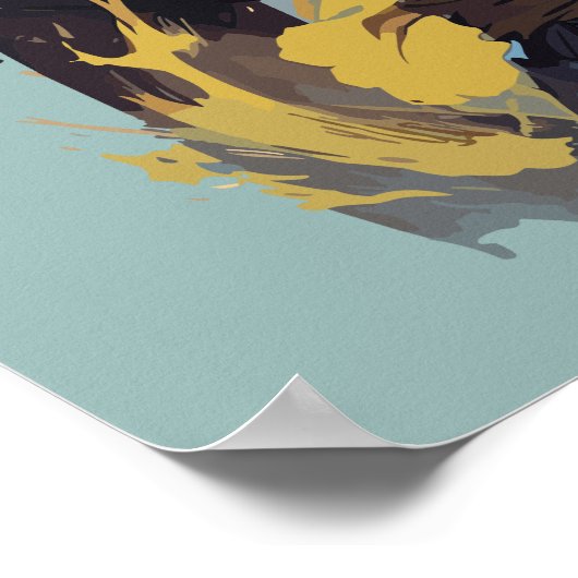 Poster Cool Feu Splash Gris Ninja Chat Guerrier (Coin)