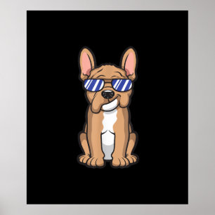 Poster cool frenchie français bulldog lunettes de soleil