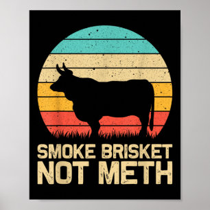 Poster Cool Fumée Brisket Pas Drôle Grillades Cadeau Homm