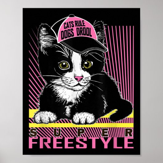 Poster Cool Funny Sarcastic Cats Mèmes Citations Cartoon  (Devant)