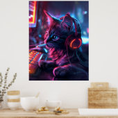 Poster Cool Gamer Chat Fumer drôle (Cuisine)