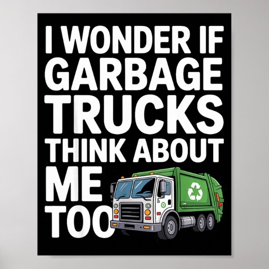 Poster Cool Garbage Truck Design For Men Women Trash Garb (Devant)