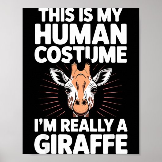 Poster Cool Giraffe Art For Men Women Kids Toddler Giraff (Devant)