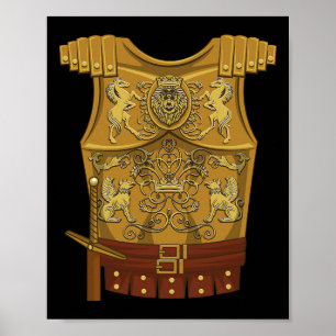 Poster Cool Gladiator Halloween Costume de combat Fighter