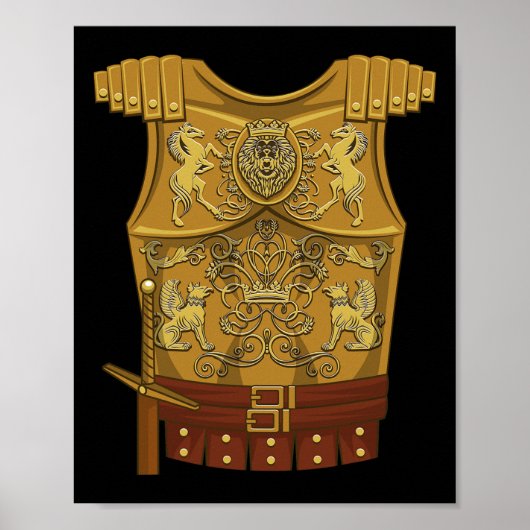 Poster Cool Gladiator Halloween Costume de combat Fighter (Devant)
