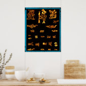 Poster Cool Gold Maya Design (Cuisine)