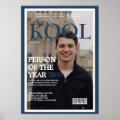 Poster Cool Graduation Fake Magazine Cover Photo Blue (Devant)