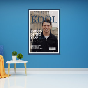 Poster Cool Graduation Fake Magazine Cover Photo Blue