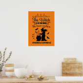 Poster cool Halloween sorcière fête mot art (Cuisine)