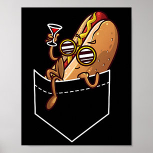 Poster Cool Hot Dog Conception Pour Hommes Femme Plat Hot