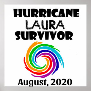 Poster Cool Hurricane Laura Survivor Art