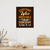 Poster cool inspirateur employé impossible mot art (Cuisine)