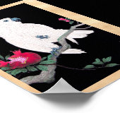 Poster Cool japonais blanc de cockatoo perroquet oiseau t (Coin)