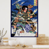 Poster Cool japonais ukiyo-e guerrier légendaire samurai (Cuisine)