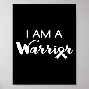 Poster Cool Je suis un ruban WARRIOR Breast Cancer de l'e