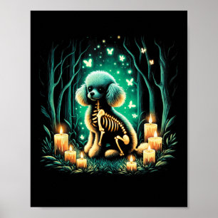 Poster Cool Jouet Poodle Chien Squelette Halloween Chien