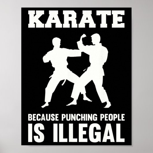 Poster Cool Karate Arts Martiaux Karate Parce que Punchin (Devant)