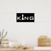 Poster Cool King Typography Chess Player (Cuisine)