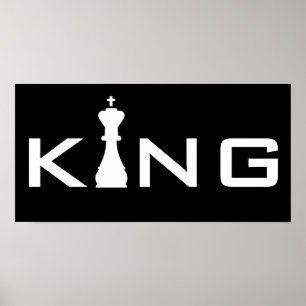 Poster Cool King Typography Chess Player
