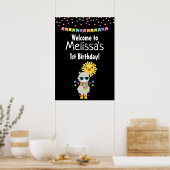 Poster Cool Llama et souriant Kawaii Anniversaire du sole (Cuisine)