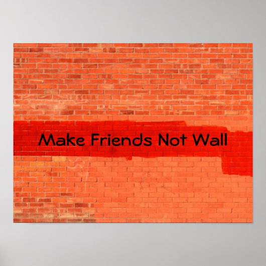 Poster cool "Make Friends Not Wall" amusant unique (Devant)