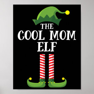 Poster Cool Maman Elf Correspondant Famille Groupe Noël